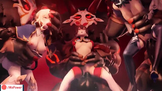 Eula Jean and Amber get a Hardcore sex session with monsters