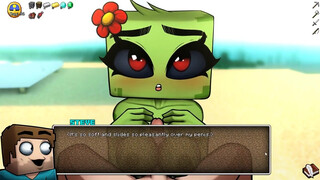 HornyCraft Minecraft Parody Hentai game PornPlay Ep.21 creeper girl gave us a public titjob on the beach