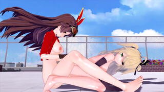 FUTA GENSHIN IMPACT AMBER X FISCHL 3D HENTAI