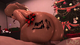 This Sexy Blonde Is His Reverse Cowgirl Christmas Present 2