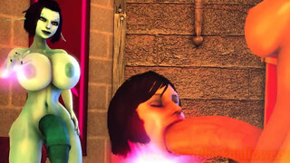 Two girls with dicks fucking