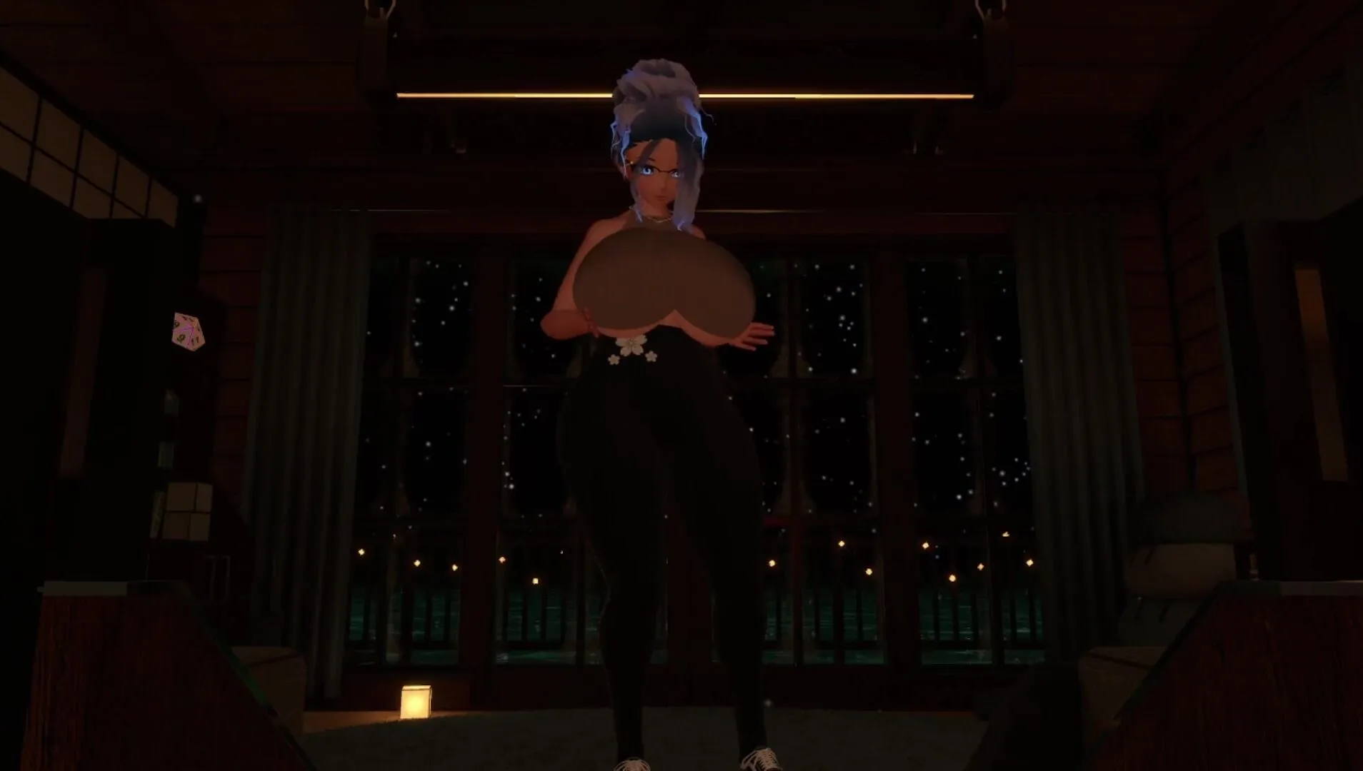 VR Milf expands her own breasts