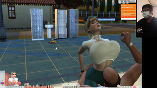 The Sims 4:6 people gym weightlifting machine training sex