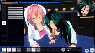 3D HENTAI Two girls jerk off your dick POV