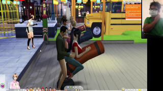 The Sims 4:6 people on the boxing sandbag crazy sex