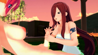 Futa - Fairy Tail - Sherria Blendy x Erza Scarlet - Hentaioi