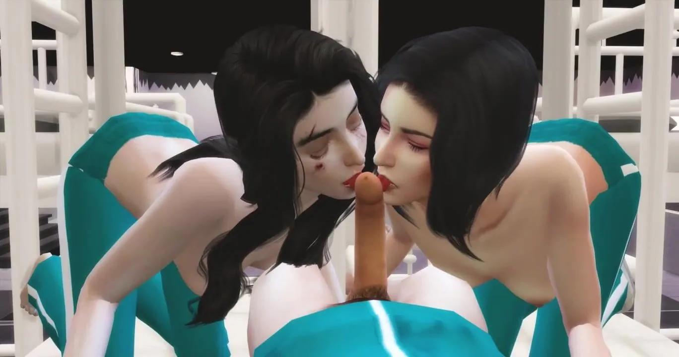 korean foursome orgy squid game themed sex scene 3d hentai part 1