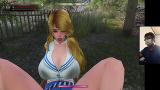 The Elder Scrolls 5:Crazy sex in the forest with a giant breast goddess