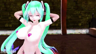 Hentai Thicc Miku Nude Dance Bass Knight Mmd - Emerald Hair Color Edit Smixix
