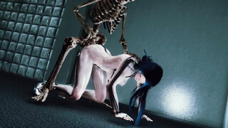 skyrim skeleton man fuck latex Transparent zipper catsuit girl