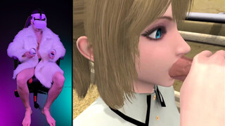 Elevator sex in VR game. Interactive hentai in virtual reality