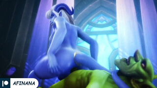 Draenei x Goblin Hard Fuck with Huge Dick Until Creampie