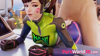 3D DVa Gets Thumped By A Big Cock