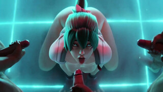 Three dicks for Kiriko - Overwatch - Hentai