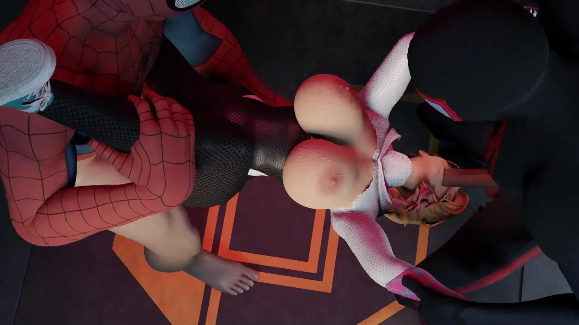SpiderGwen Stacy Take Two Cocks Anal + BJ Interracial - Spiderman Cartoon  Hentai