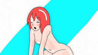 Cute anime girl masturbating