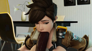 Sexy tracer with big boobs blowjob BBC . Overwatch