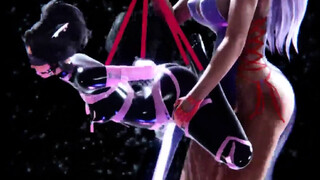 Bunny Railing a Suspended Cat