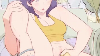 Cute anime girl masturbating with big dildo animation hentai