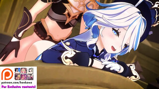 genshin impact furina threesome! - 4k 60fps hentai
