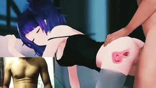 reaction doggy style double Creampie