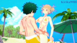 Himiko Toga and Izuku Midoriya have intense sex on the beach. - My Hero Academia Hentai