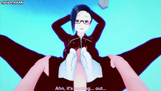 Sakie Sato from Demi-chan wa Kataritai Gives You A Footjob Hentai POV