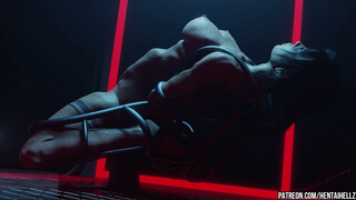 Tomb Raider Lara Croft anal pleasure with a giant dildo 3D animation