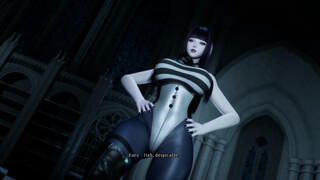 under the witch head scissor scene