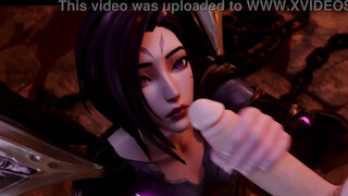 Kaisa Hentai LOL Full Animation Threesome Hard Sex 3D Porn Purple Armor Lights (CLIP)