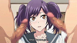 Похотливая мама с дочкой устраивают натуральный проходной двор с хентай оргией