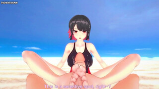Ellen Joe from Zenless Zone Zero Gives You A Footjob At The Beach Hentai POV