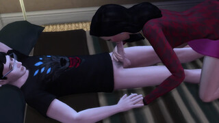 Stepson and stepmom alone in their house for a long time 3d animation